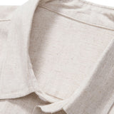 Linnen Rayon Mix Knopen Shirt & Rechte Pijpen Linnen Broek