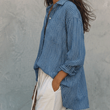 Bohemian Blue Stripe Airy Shirt