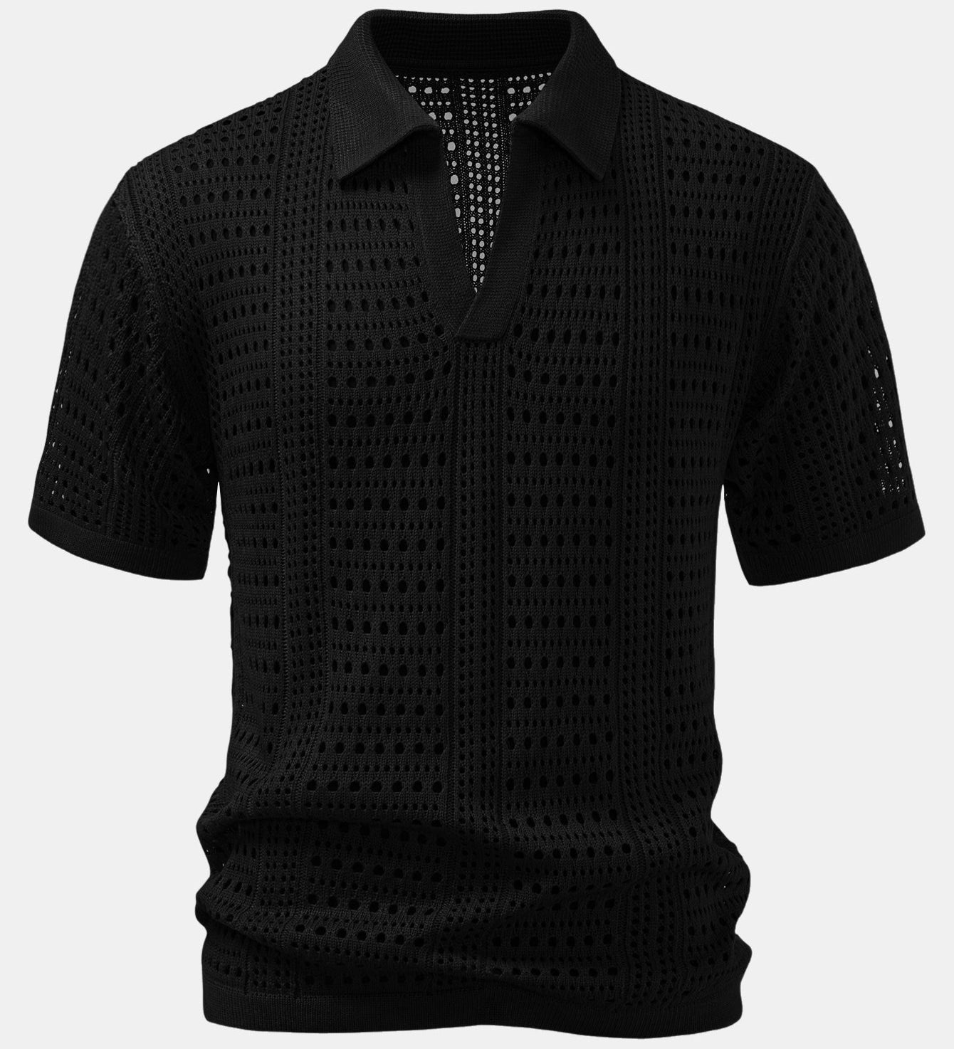 V-Neck Polo Shirt with Hook