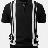 Contrast Zipper Polo & Slim Fit Tapered Trousers