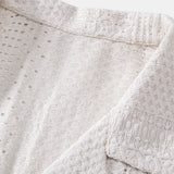 Geometric Jacquard Cuban Collar Shirt & Straight Leg Linen Pants