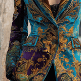 Luxury Bohemian Baroque Velvet Tailored Blazer