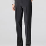 Contrast Trim Ribbed Johnny Collar Knit Polo & Slim Fit Tapered Trousers