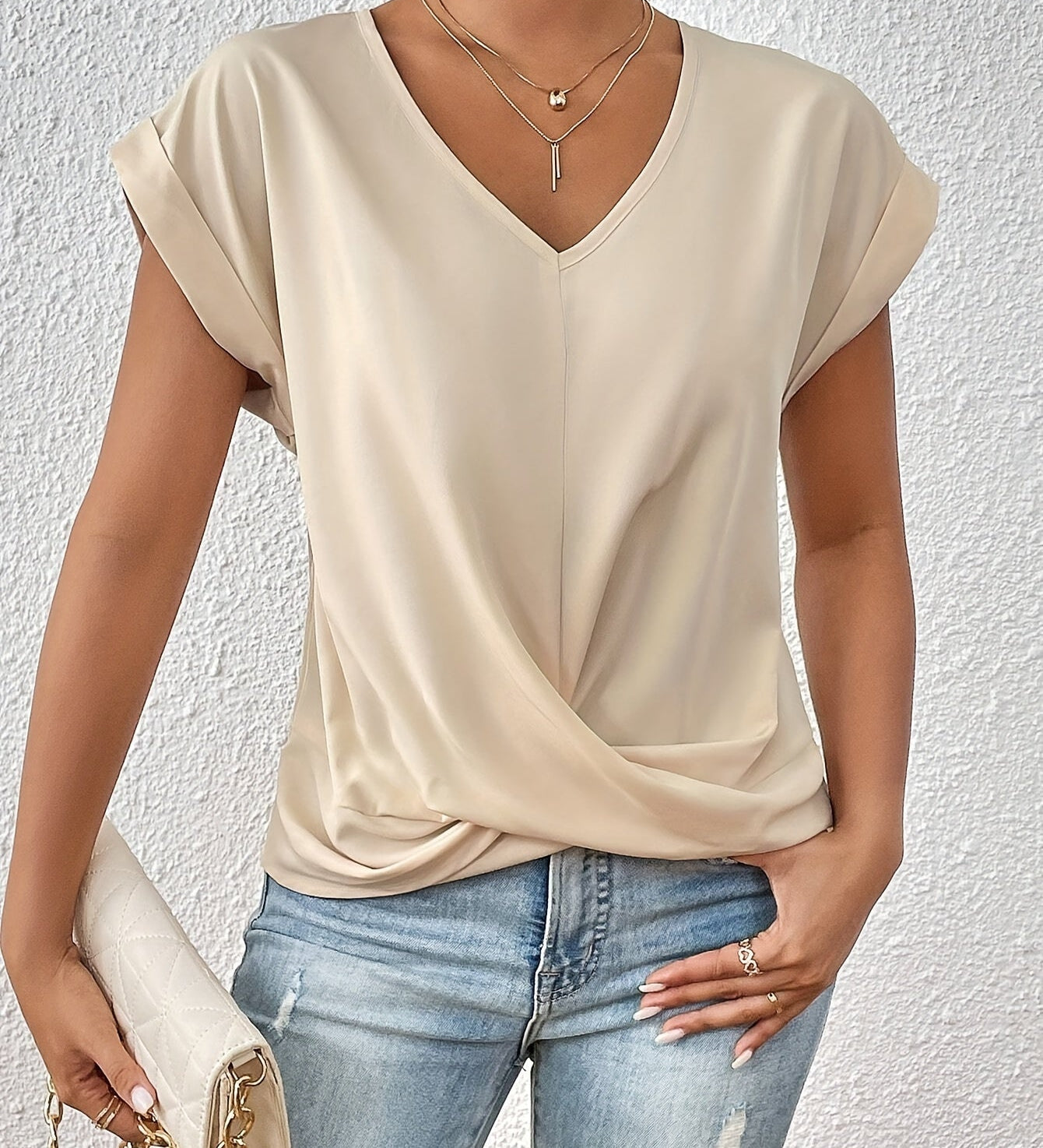 Cleo™ Classic t shirt with v neckline