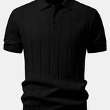 Linen Ribbed Knit Polo & Slim Fit Tapered Trousers