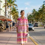 Calla | Easy Flow Patterned Stripe Midi Dress