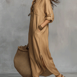 Bohemian Charm Casual Buttoned Dress