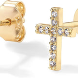Paved Cross Studs | Gold