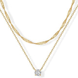 Halo Layered Necklace | Gold