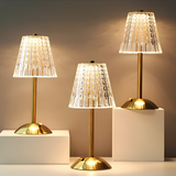 Candeeiro Mesa Cristal Dourado