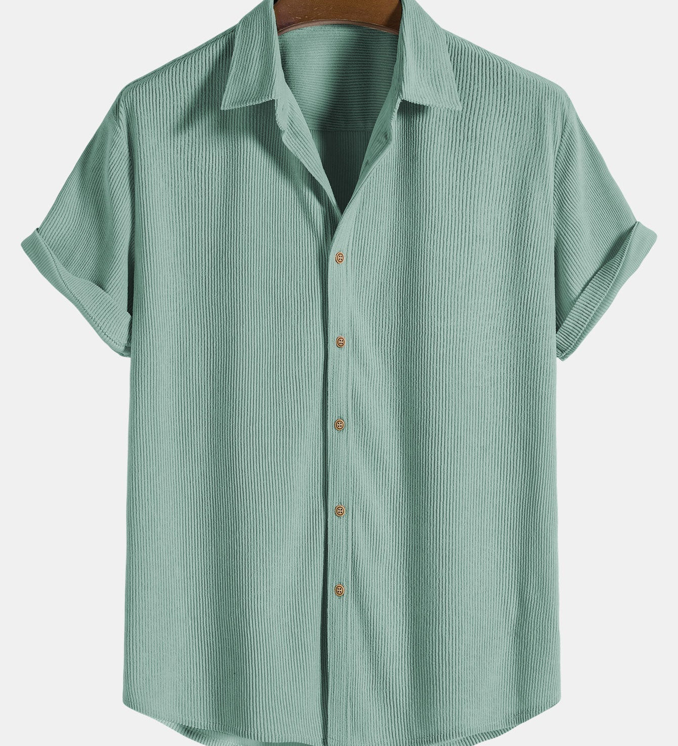 Corduroy Button Short Sleeve Shirt