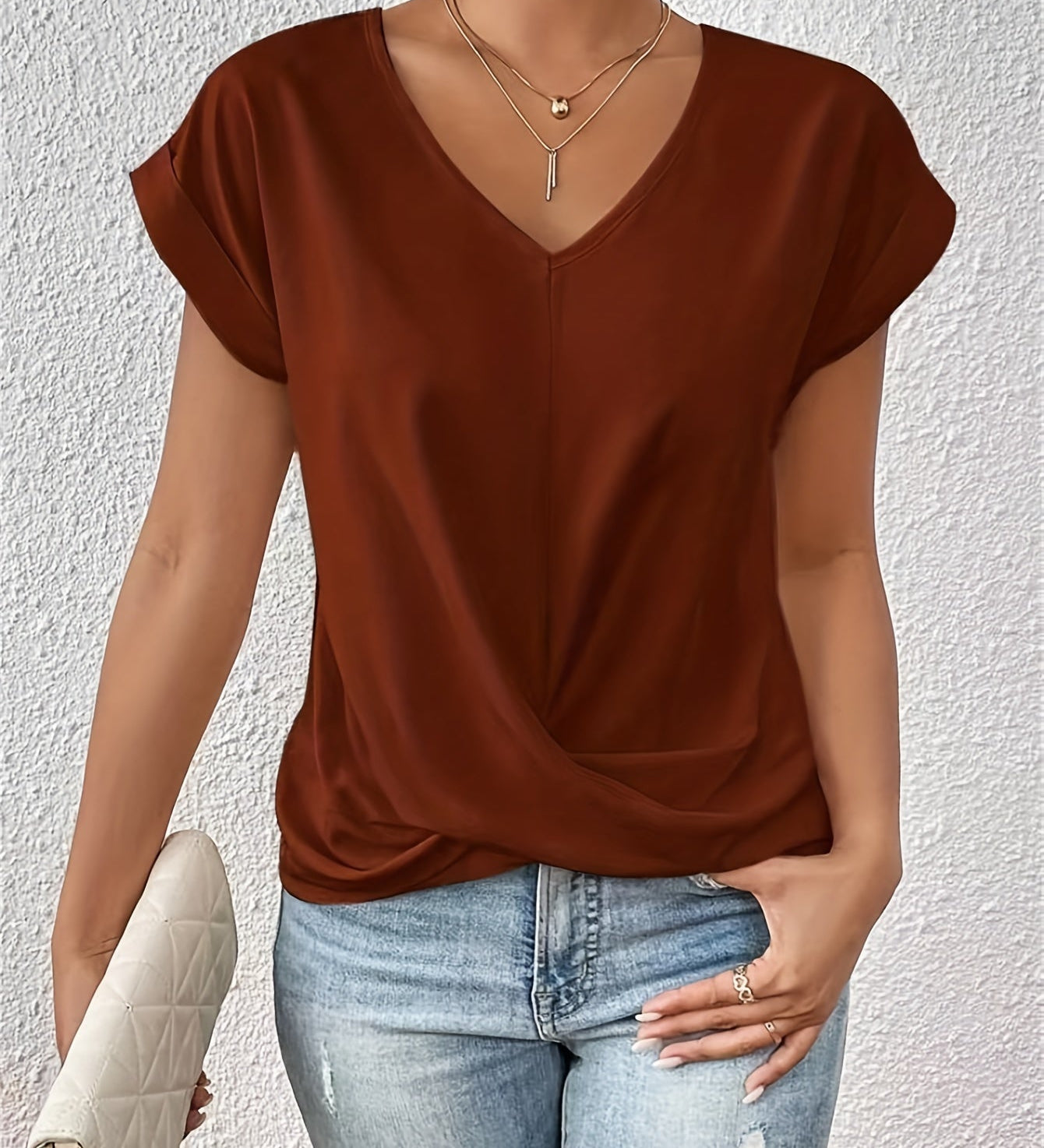 Cleo™ Classic t shirt with v neckline