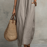 Bohemian Sleeveless Ruffle V-Neck Flowy Maxi Dress