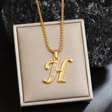 Crystal Accent Initial Necklace | Gold