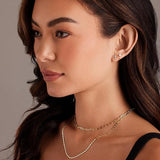 Paved Cross Studs | Gold