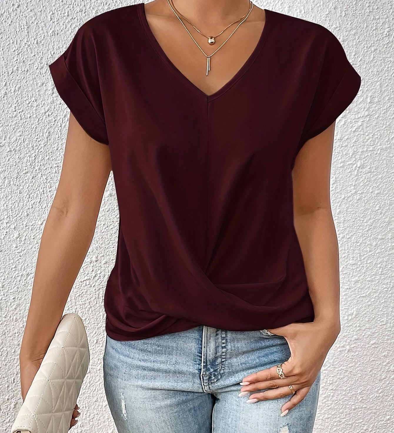Cleo™ Classic t shirt with v neckline