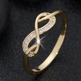 Lysette Crystal Infinity Ring | Gold