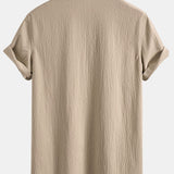 Gerimpelde textuur<tc>rood</tc> V-hals shirt &amp; kreuk textuur<tc>rood</tc> Rechte broek