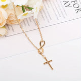 Eternal Cross Pendant Necklace | White Gold