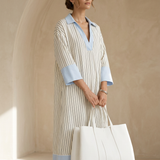Effortless Striped Midi Dress