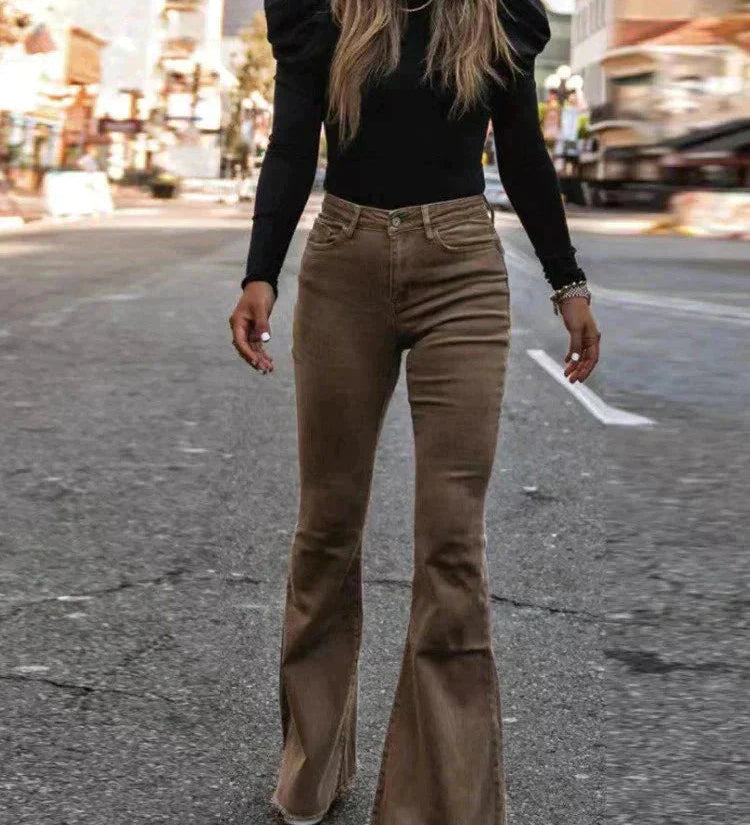Briana DeLuca | Flared Corduroy Pants For Women