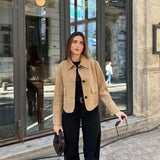 Camille Moreau | Cropped Suede Jacket For Women