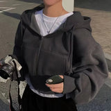 Sabrina Laurent | Cropped Zip-Up Hoodie For Women