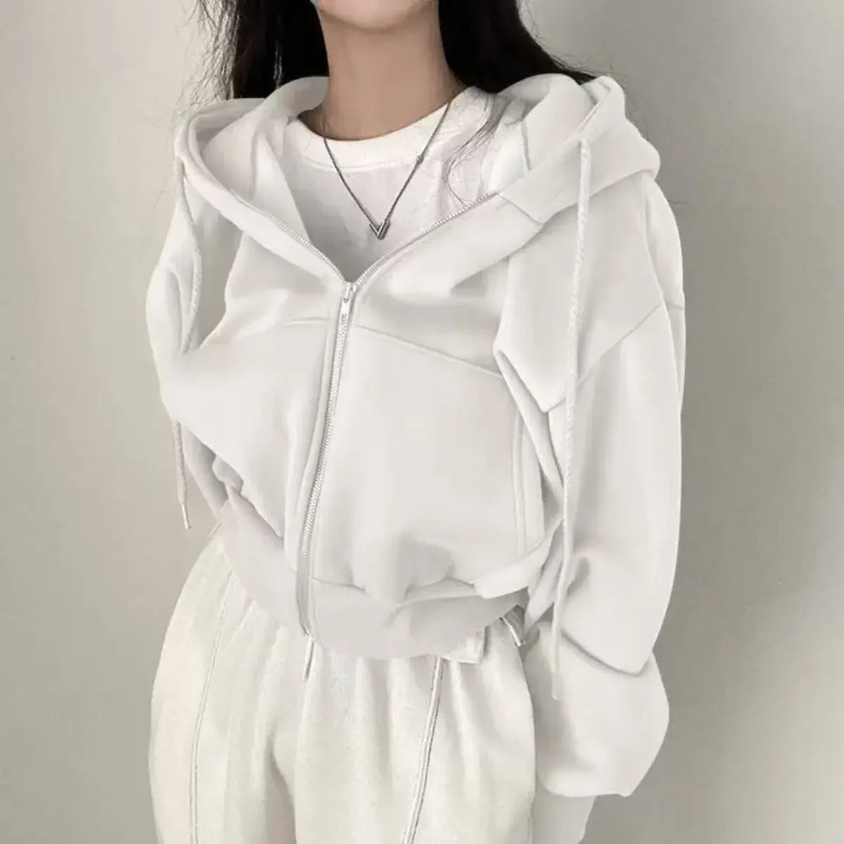 Sabrina Laurent | Cropped Zip-Up Hoodie For Women