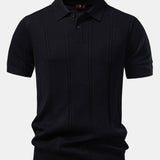 Twist Knit Polo & Elastic Waist Straight Leg Trousers