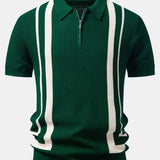 Contrast Zipper Polo & Slim Fit Tapered Trousers