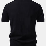 Contrast Textured Knit Polo & Slim Fit Tapered Trousers
