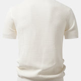 Contrast Waffle Zipper Knit Polo & Slim Fit Tapered Trousers