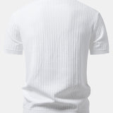 Contrast Textured Knit Polo & Slim Fit Tapered Trousers