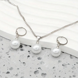Golden Grace Pearl Jewelry Set | White Gold