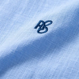 Short Sleeve Linen Look Stand Collar Shirt & Straight Leg Linen Pants