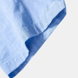 Short Sleeve Linen Look Stand Collar Shirt & Straight Leg Linen Pants