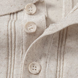 Linen Ribbed Knit Polo & Slim Fit Tapered Trousers