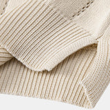 Johnny Collar Striped Open Knit Polo & Straight Leg Linen Pants