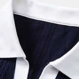 Contrast Geometry Jacquard Knit Polo & Slim Fit Tapered Trousers