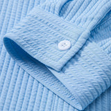Ribbed Long Sleeve Muscle-Fit Button-Up Shirt