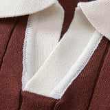 Contrast Trim Stripe Johnny Collar Polo & Slim Fit Tapered Trousers