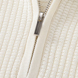 Contrast Waffle Zipper Knit Polo & Slim Fit Tapered Trousers