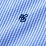 Short Sleeve Cotton Stripe Stand Collar Shirt & Straight Leg Linen Pants