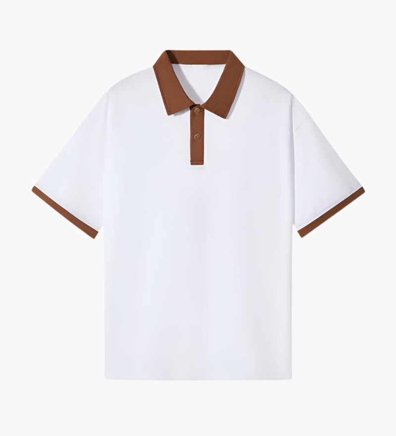 Enzo Laurent | Contrast Collar Polo with Modern Leisure Elegance For Men