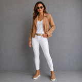 Amélie Laurent | Tailored Cropped Blazer Jacket For Women