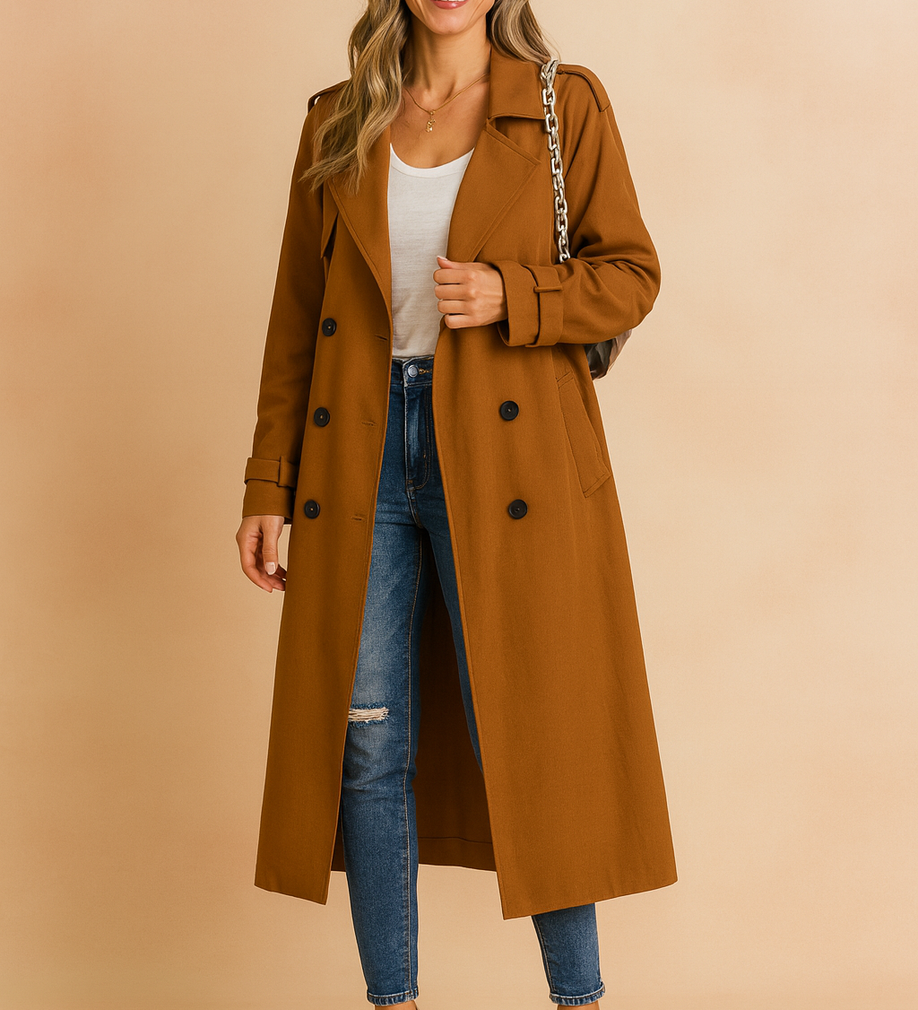 Élise Montclair | Double-Breasted Trench Coat For Women