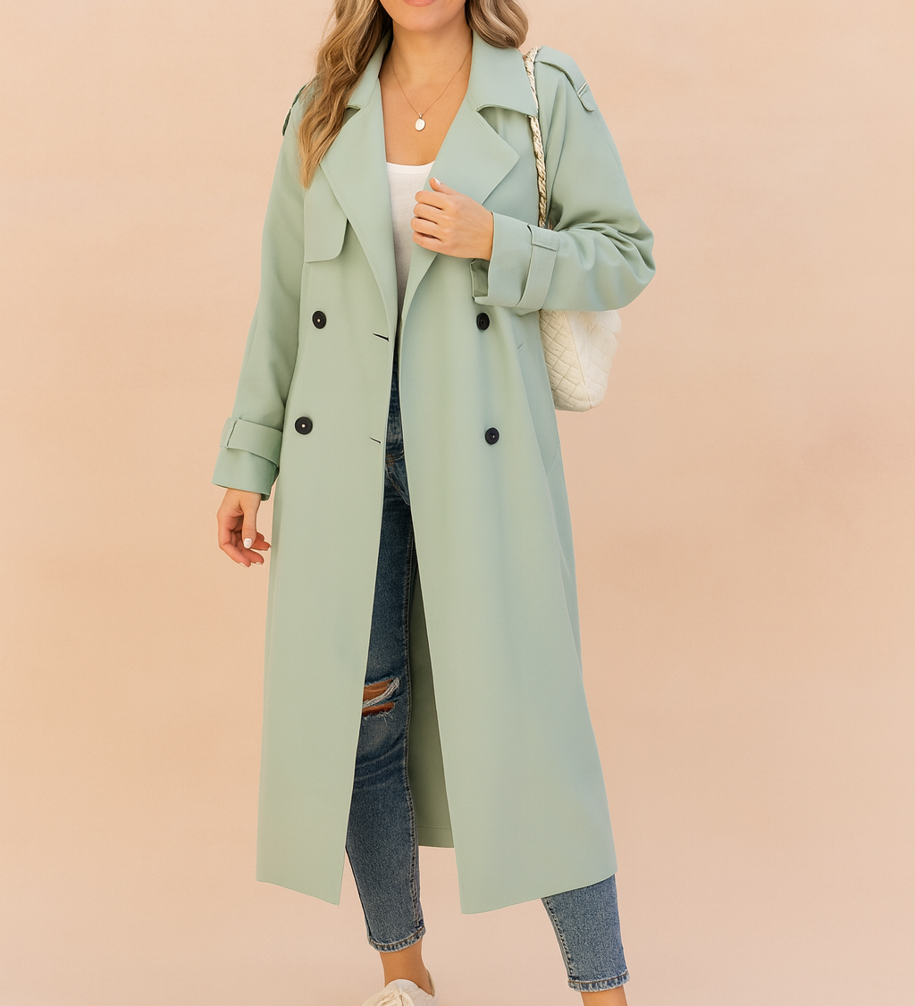Élise Montclair | Double-Breasted Trench Coat For Women