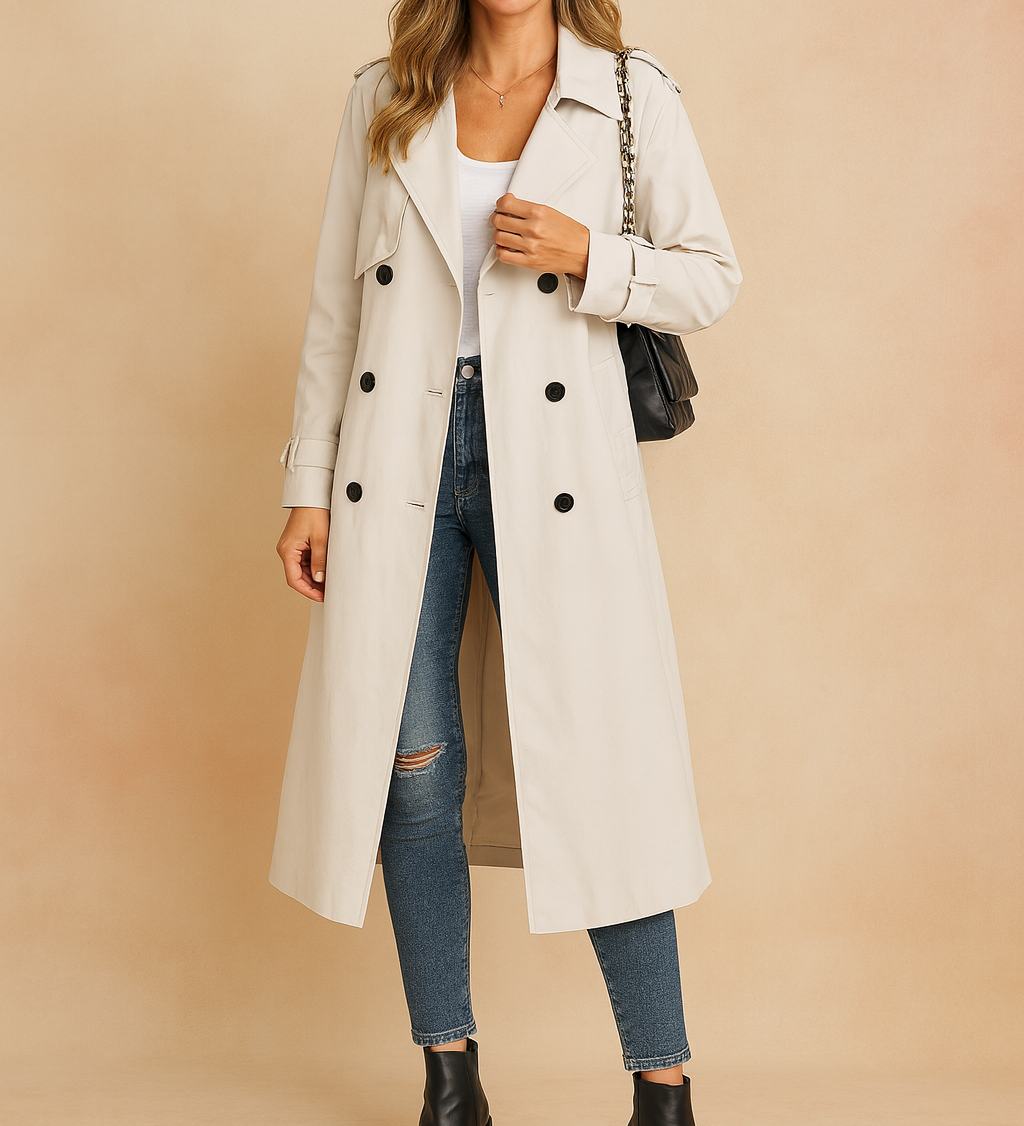 Élise Montclair | Double-Breasted Trench Coat For Women