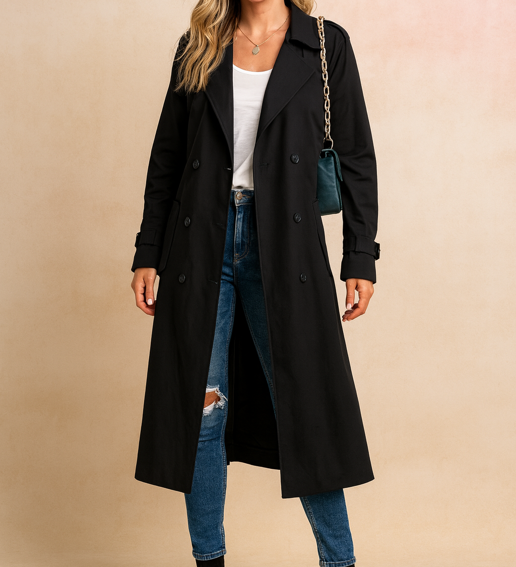 Élise Montclair | Double-Breasted Trench Coat For Women