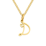 Heart Initial Necklace | Gold